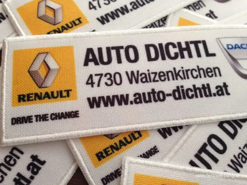 Aufnäher Patch Druck, bedruckte Patches für Autohaus