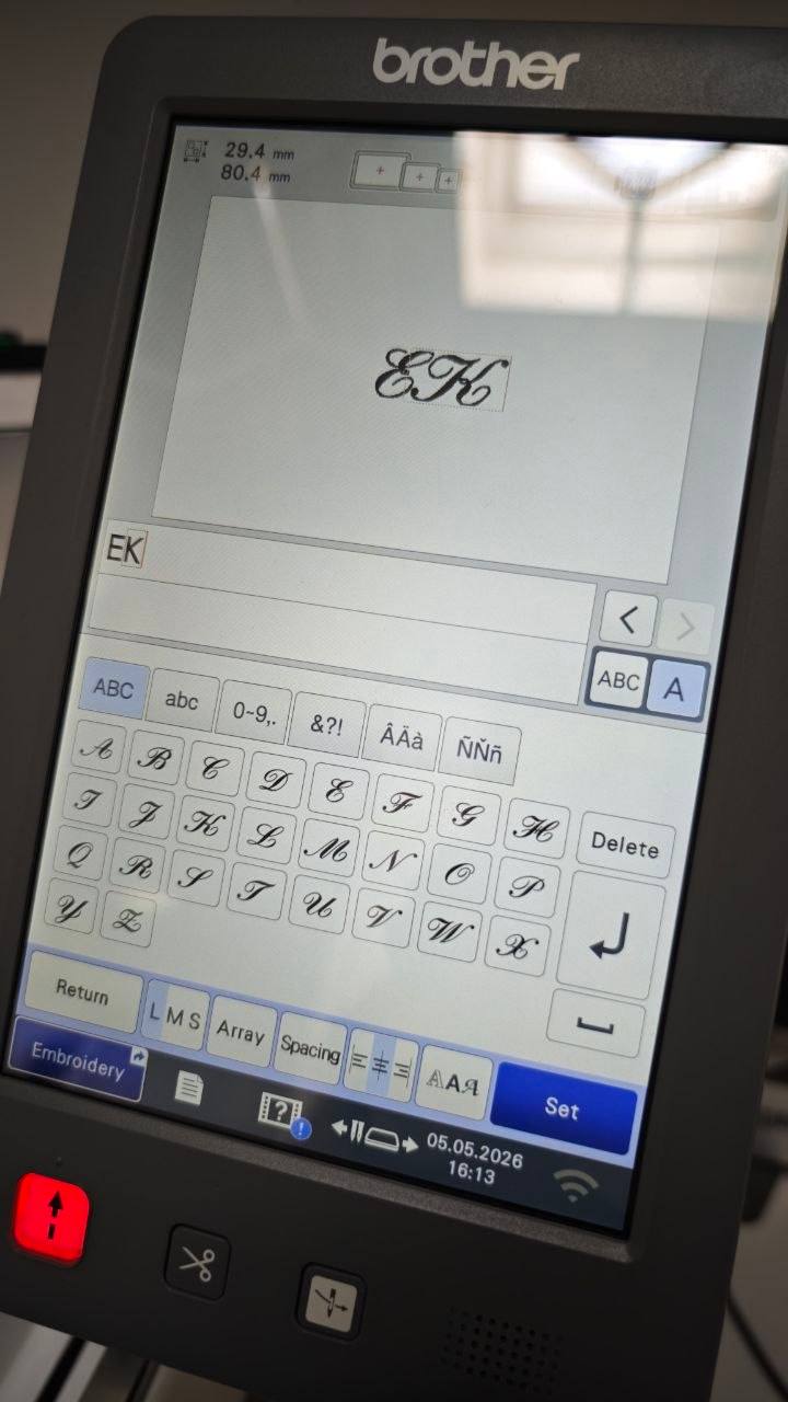 Brother Touchpanel mit EK Monogramm