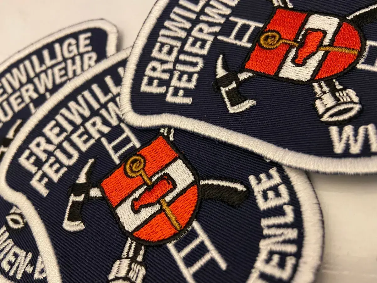 Feuerwehr Logo gestickt, Wappen-Aufnäher für Einsatzorganisationen Wien