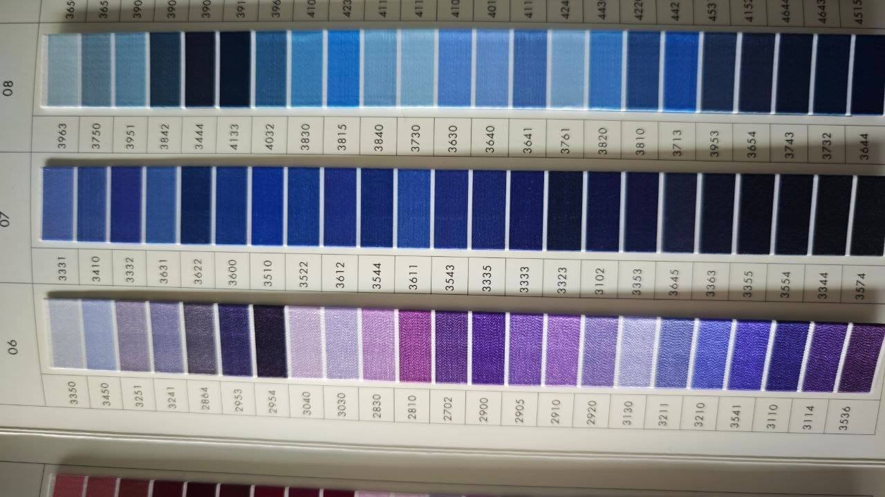 ISACORD 40 Farbnummern in Violett, Lila, Blau und Hellblau