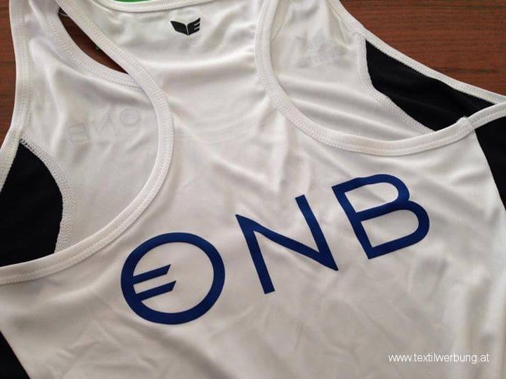 OeNB Logo auf Sporttrikot, Express Textildruck Wien