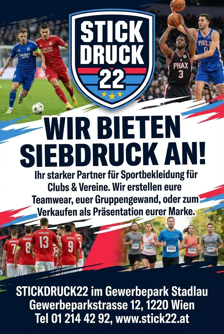 STICKDRUCK22 Siebdruck auf Sportbekleidung für Vereine Wien
