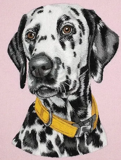 Gesticktes Hundeportrait eines Dalmatiners