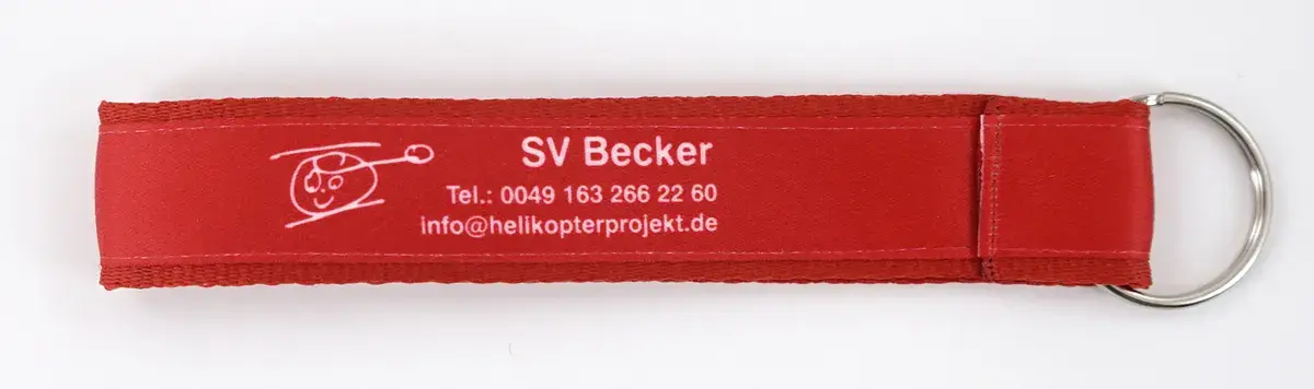 Bedruckter Schlüsselanhänger aus Band